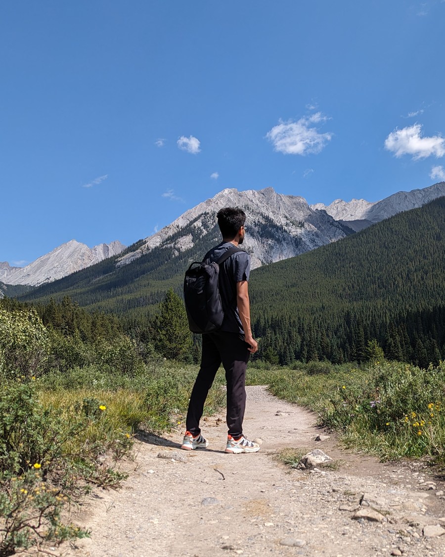 Sarthak Ray on a mountain trail
